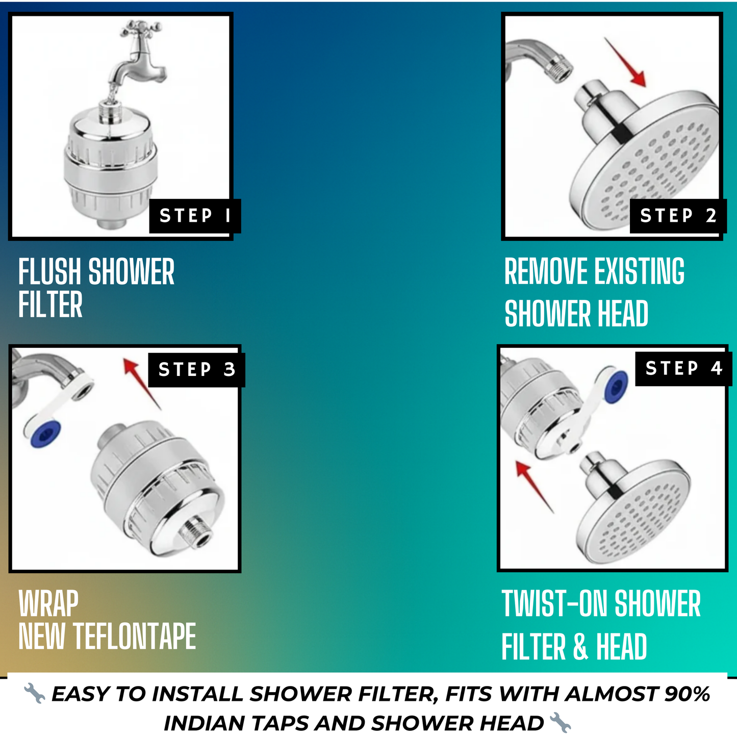 15-Stage Shower Filter – Reduce Frizz, Dry Skin & Dull Hair (Installs In 5min)